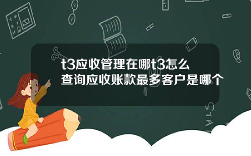 t3应收管理在哪t3怎么查询应收账款最多客户是哪个