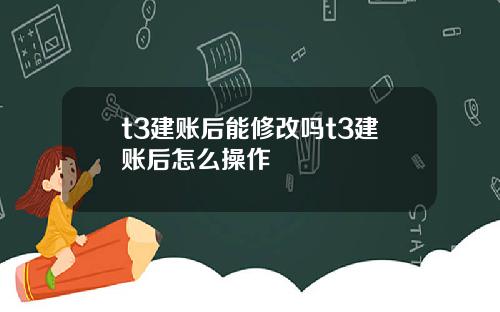 t3建账后能修改吗t3建账后怎么操作