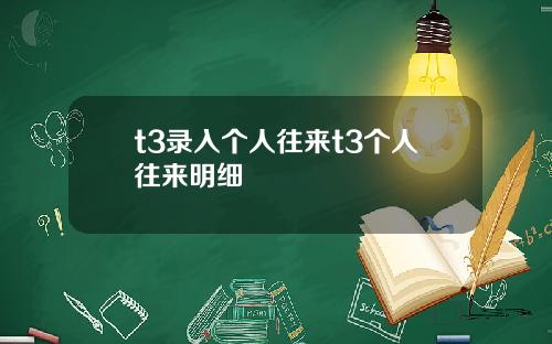 t3录入个人往来t3个人往来明细