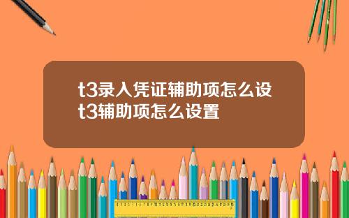 t3录入凭证辅助项怎么设t3辅助项怎么设置