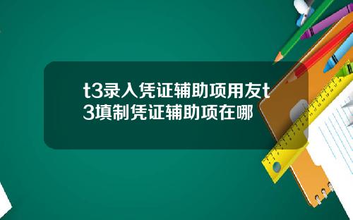 t3录入凭证辅助项用友t3填制凭证辅助项在哪
