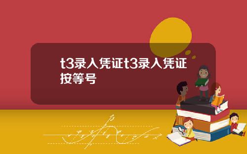 t3录入凭证t3录入凭证按等号