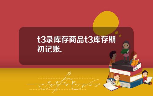 t3录库存商品t3库存期初记账.
