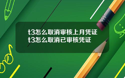 t3怎么取消审核上月凭证t3怎么取消已审核凭证