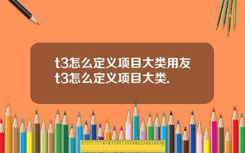 t3怎么定义项目大类用友t3怎么定义项目大类.