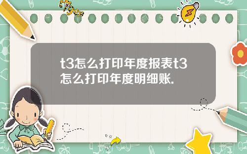 t3怎么打印年度报表t3怎么打印年度明细账.
