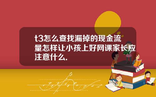 t3怎么查找漏掉的现金流量怎样让小孩上好网课家长应注意什么.