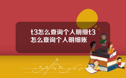 t3怎么查询个人明细t3怎么查询个人明细账