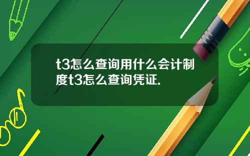 t3怎么查询用什么会计制度t3怎么查询凭证.