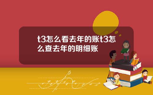 t3怎么看去年的账t3怎么查去年的明细账