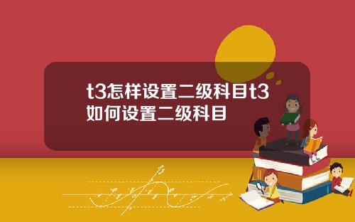 t3怎样设置二级科目t3如何设置二级科目