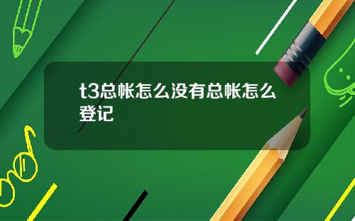 t3总帐怎么没有总帐怎么登记