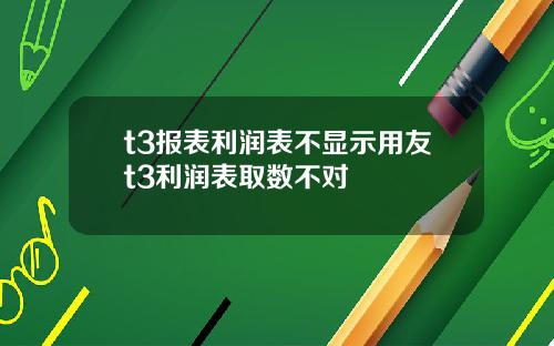 t3报表利润表不显示用友t3利润表取数不对