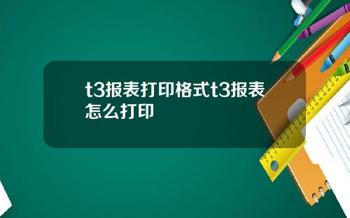 t3报表打印格式t3报表怎么打印