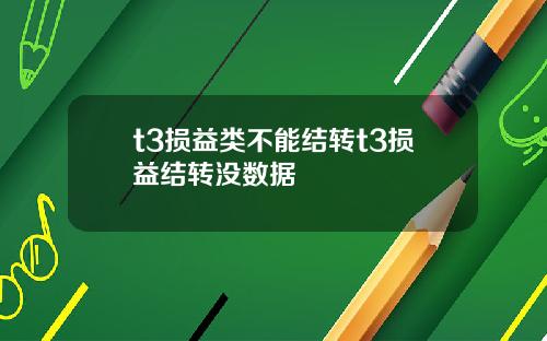 t3损益类不能结转t3损益结转没数据