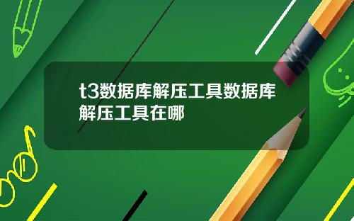 t3数据库解压工具数据库解压工具在哪