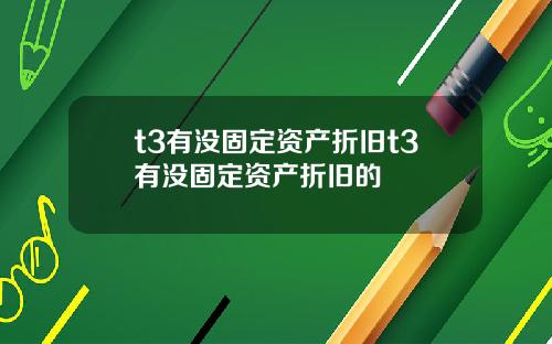 t3有没固定资产折旧t3有没固定资产折旧的