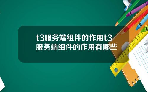 t3服务端组件的作用t3服务端组件的作用有哪些