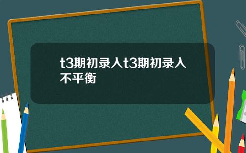 t3期初录入t3期初录入不平衡