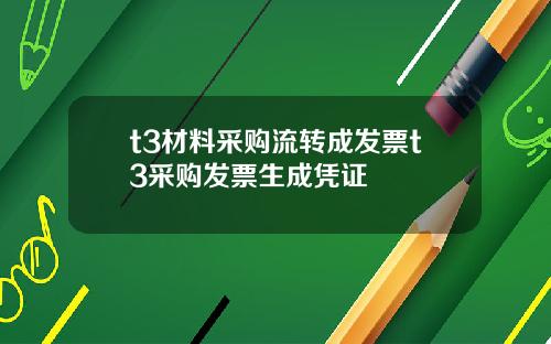t3材料采购流转成发票t3采购发票生成凭证