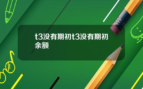 t3没有期初t3没有期初余额