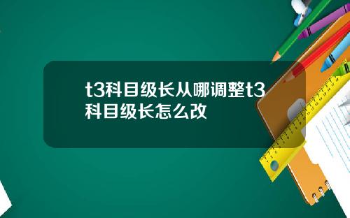 t3科目级长从哪调整t3科目级长怎么改