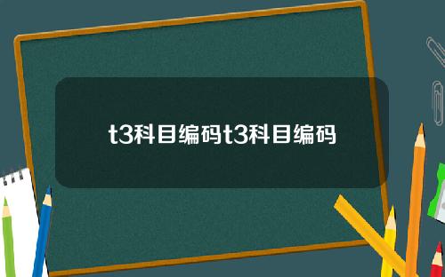 t3科目编码t3科目编码