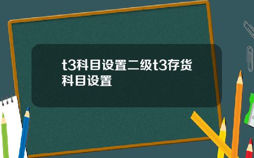 t3科目设置二级t3存货科目设置