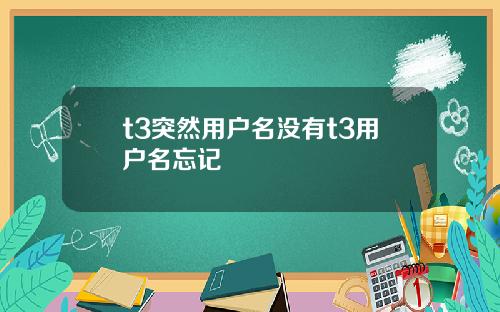 t3突然用户名没有t3用户名忘记