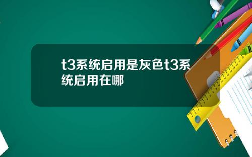 t3系统启用是灰色t3系统启用在哪