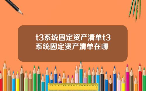 t3系统固定资产清单t3系统固定资产清单在哪