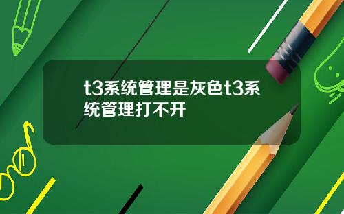 t3系统管理是灰色t3系统管理打不开
