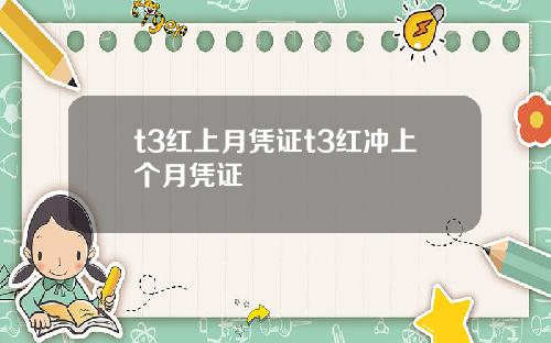 t3红上月凭证t3红冲上个月凭证