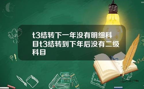 t3结转下一年没有明细科目t3结转到下年后没有二级科目