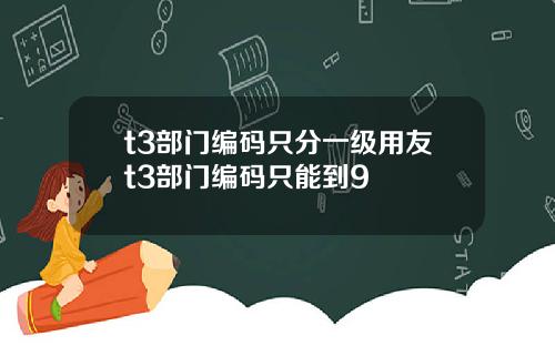 t3部门编码只分一级用友t3部门编码只能到9