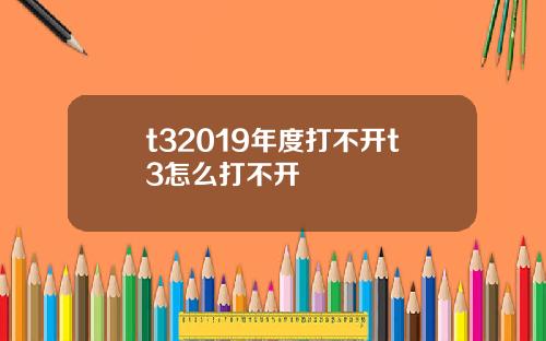 t32019年度打不开t3怎么打不开