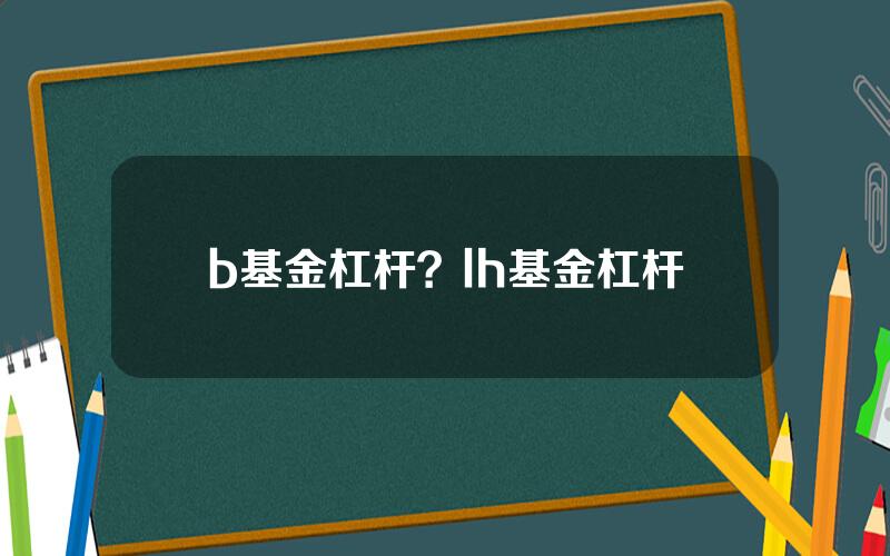 b基金杠杆？lh基金杠杆