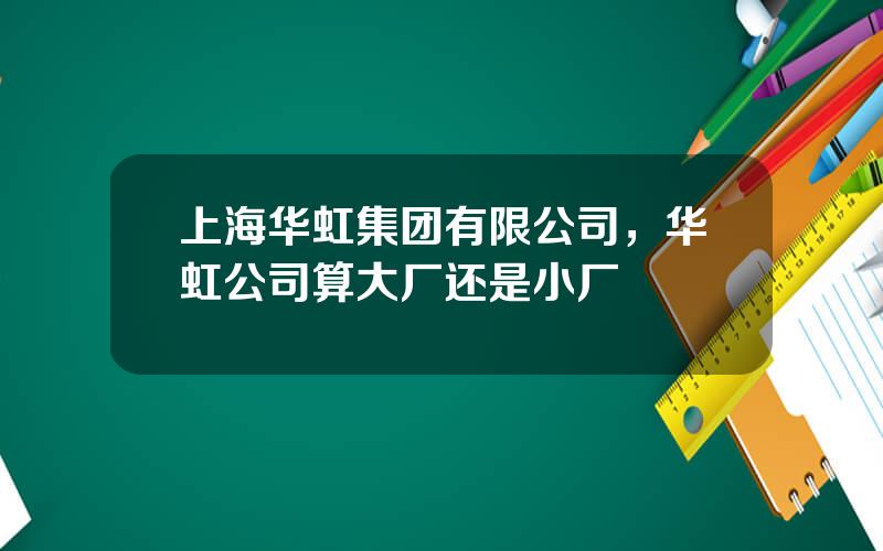 上海华虹集团有限公司，华虹公司算大厂还是小厂
