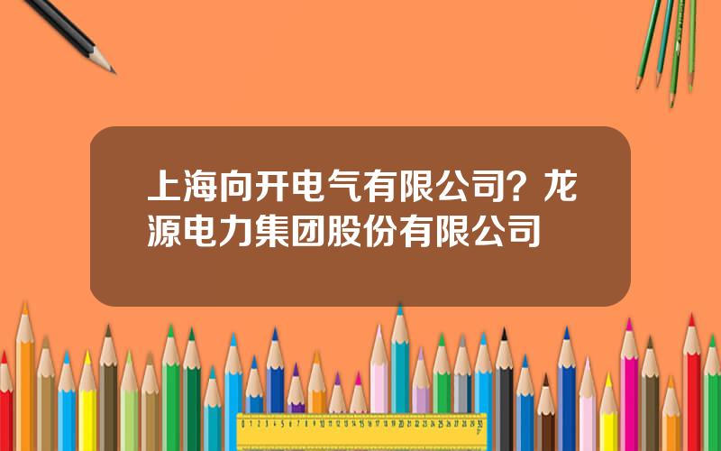 上海向开电气有限公司？龙源电力集团股份有限公司
