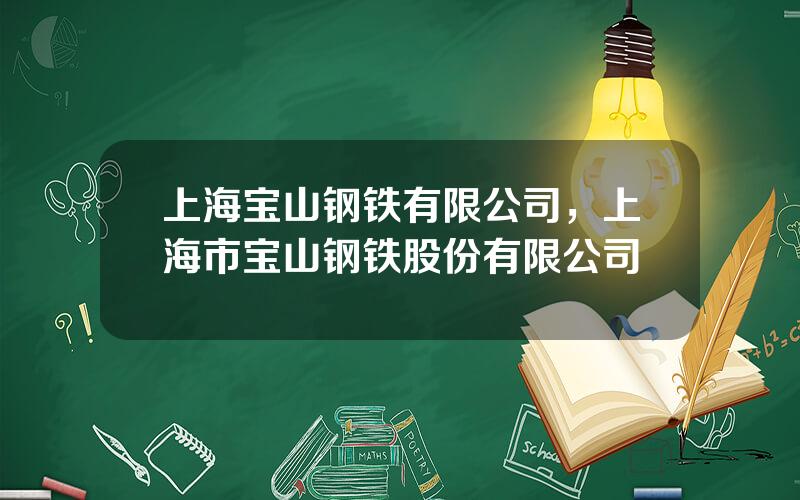 上海宝山钢铁有限公司，上海市宝山钢铁股份有限公司