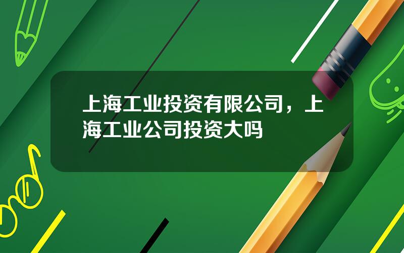 上海工业投资有限公司，上海工业公司投资大吗