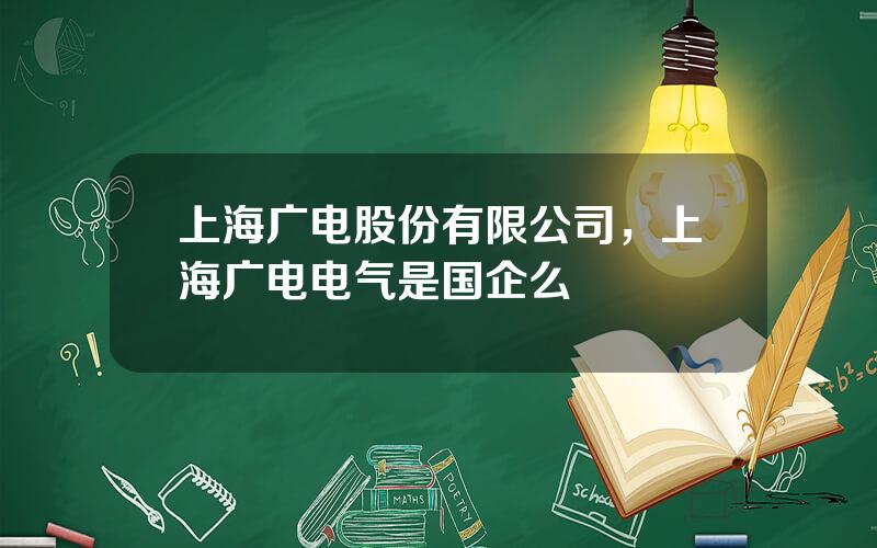 上海广电股份有限公司，上海广电电气是国企么