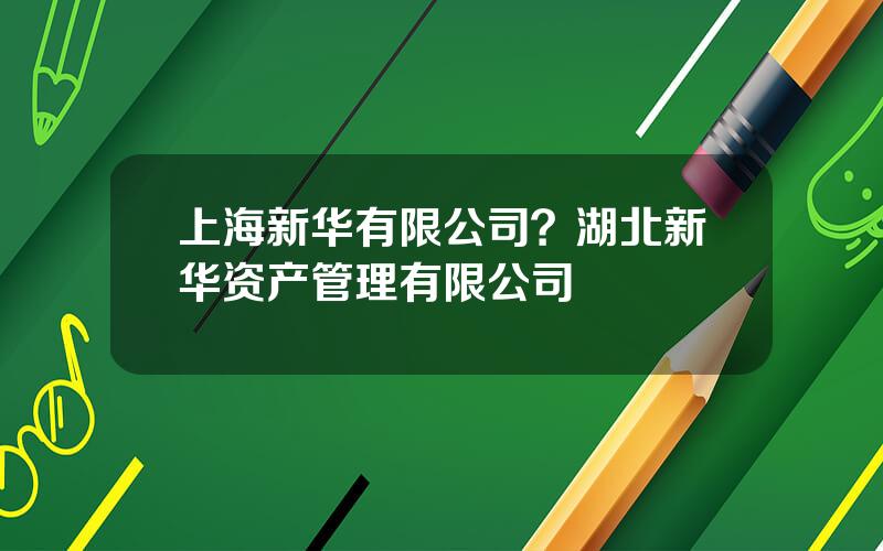 上海新华有限公司？湖北新华资产管理有限公司