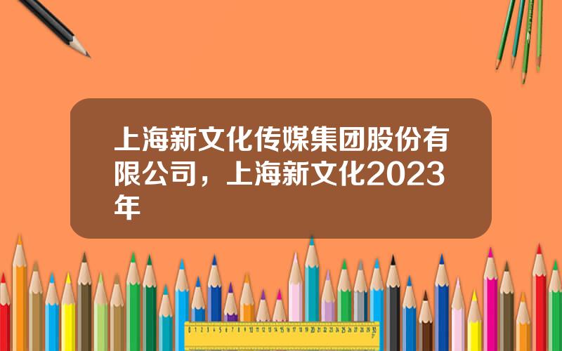 上海新文化传媒集团股份有限公司，上海新文化2023年