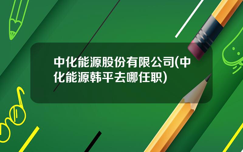 中化能源股份有限公司(中化能源韩平去哪任职)