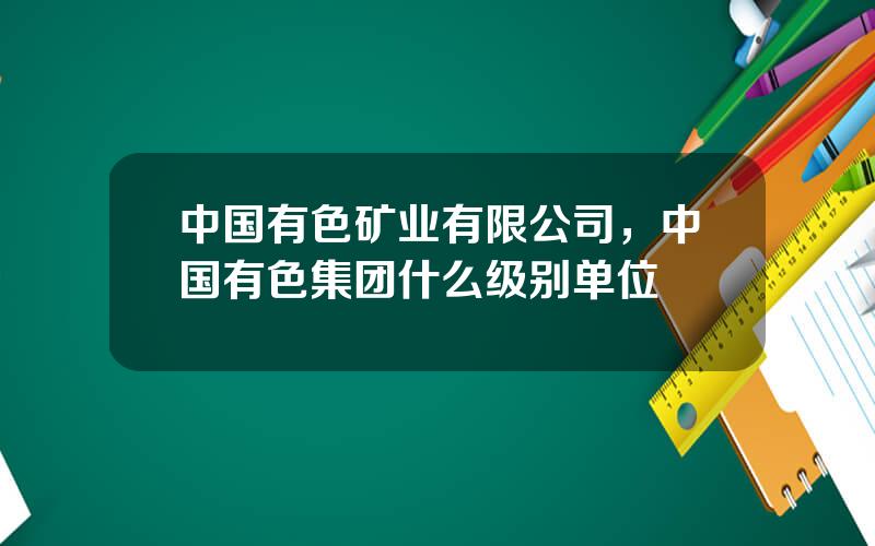 中国有色矿业有限公司，中国有色集团什么级别单位
