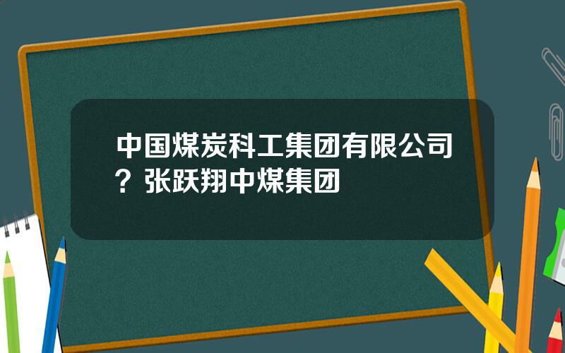 中国煤炭科工集团有限公司？张跃翔中煤集团