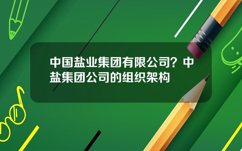 中国盐业集团有限公司？中盐集团公司的组织架构