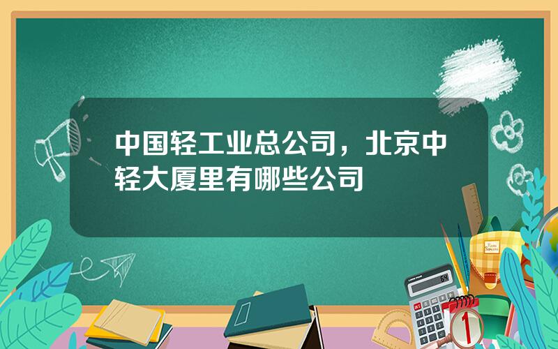 中国轻工业总公司，北京中轻大厦里有哪些公司