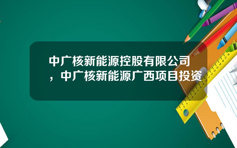 中广核新能源控股有限公司，中广核新能源广西项目投资
